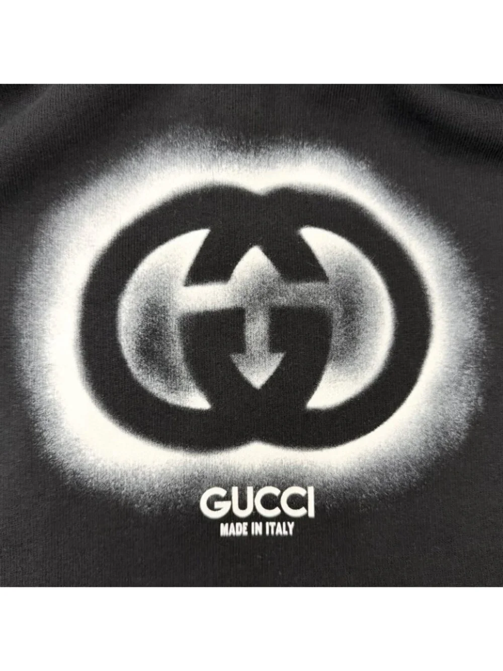 Gucci Interlocking Logo Print Sweatshirt Hoodie Black XS